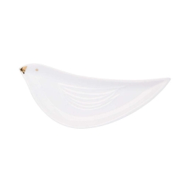 Διακοσμητικό Μπωλ Πουλί 0015125 13x4x1cm White-Gold Raeder Πορσελάνη
