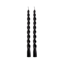 Κερί Κηροπηγίου Twirl (Σετ 2Τμχ) PT3781BK 2,2x25cm Black Present Time Παραφίνη