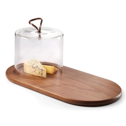 Πλατώ Σερβιρίσματος Με Καπάκι 353003 41x21x12,7cm Natural-Clear Philippi Ξύλο,Γυαλί