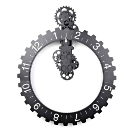 Ρολόι Τοίχου Με Γρανάζια Big Hour G005-B 55x68cm Black Huanyu ABS