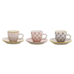 Φλυτζάνια Καφέ Με Πιατάκι Susie (Σετ 3Τμχ) 21105737 90ml Multi Bloomingville Κεραμικό