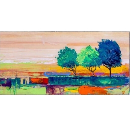 Πίνακας Σε Καμβά LH97 115x55cm Multi Οριζόντιοι Καμβάς