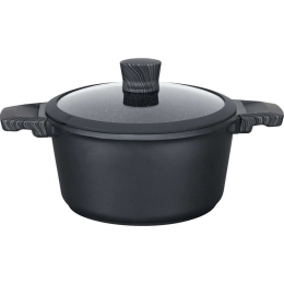 Κατσαρόλα Αντικολλητική Premium Lava 07.70.20 Φ20x10,1cm 2,6lt Black Keystone 20cm Αλουμίνιο