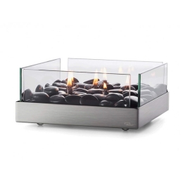 Διακοσμητικό Χώρου Fireplace 123175 23x23x10cm Silver-Black Philippi Ανοξείδωτο Ατσάλι