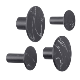 Κρεμάστρα Marble Look (Σετ 4Τμχ) PT3850BK 8,5/5x4,7cm Black Present Time Πολυρεσίνη