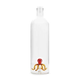 Μπουκάλι Με 3D Φιγούρα Χταποδιού 26544 8x30cm 1,2Lt Clear Balvi Γυαλί