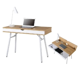Γραφείο Η/Υ Μεταλλικό ΕΟ420 Λευκό/Melamine Beech 115x55cm