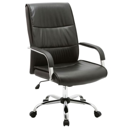 Πολυθρόνα Διευθυντή BF3500 ΕΟ590 Χρώμιο/Pu Μαύρο 61x72x105/115cm