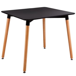 Τραπέζι Art Ε7087,2 Μαύρο 80x80cm Mdf,Ξύλο