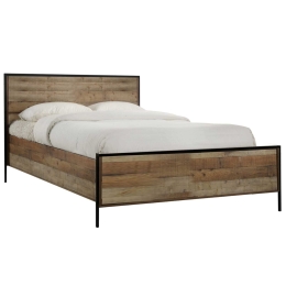 Κρεβάτι Pallet Ε8431 Antique Oak 160x200cm Υπέρδιπλo Μέταλλο,Ξύλο