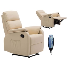 Πολυθρόνα Massage Comfort Relax Pu Ε9733,1 Μπεζ 79x97x101cm Τεχνόδερμα