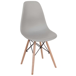 Καρέκλα Loft Grey 10-0114 46X55X81cm Πολυπροπυλένιο,Ξύλο,Μέταλλο