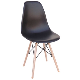 Καρέκλα Loft Black 10-0113 46X55X81cm Πολυπροπυλένιο,Ξύλο,Μέταλλο