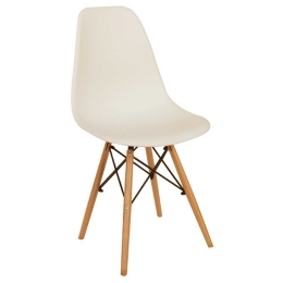 Καρέκλα Loft White 10-0112 46X55X81cm Πολυπροπυλένιο,Ξύλο,Μέταλλο