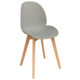 Καρέκλα Moris Light Grey 10-0078 49X56X83cm Ξύλο,Πολυπροπυλένιο
