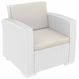Μαξιλάρι Πλάτης Monaco White 53-0171 58X39X7cm Siesta Ύφασμα
