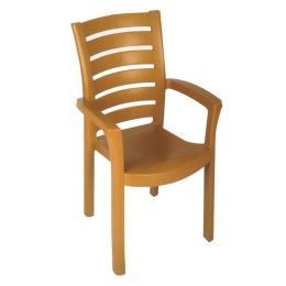 Πολυθρόνα Πλαστική Marina Teak 02-0430 Siesta