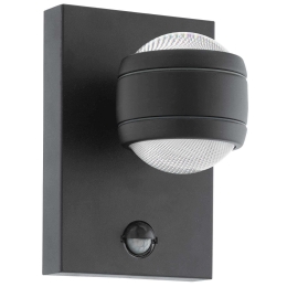 Φωτιστικό-Led Τοίχου Sesimba 1 Με Αισθητήρα Μαύρο 96021