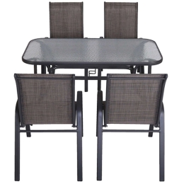 Τραπεζαρία Denim 06.8081.1 (Σετ 5Τμχ) 140x80cm Anthracite Zita Plus 4 Θέσεων