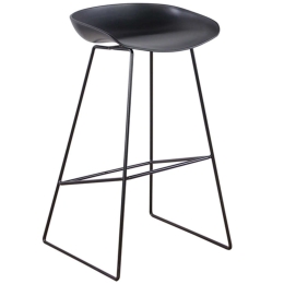 Σκαμπό Μπαρ Leto 43.2757 49x45x75-82cm Pp-Μεταλλικό Black Zita Plus