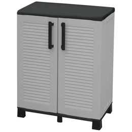 Ντουλάπα Ιταλίας 17.0002 Δίφυλλη-1 Ράφι 68x37x90cm Πλαστική Grey Zita Plus