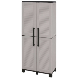 Ντουλάπα Ιταλίας 17.0004 Δίφυλλη-3 Ράφια 68x37x169cm Πλαστική Grey Zita Plus