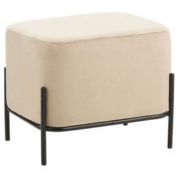 Σκαμπό Bella/L 40.0148 48x37x39cm Βελούδινο Beige Zita Plus