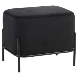 Σκαμπό Bella/L 40.0147 48x37x39cm Βελούδινο Black Zita Plus