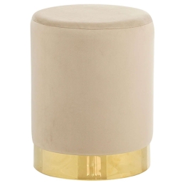 Σκαμπό Linda/S 40.0154 Φ34x42cm Βελούδινο Beige Zita Plus