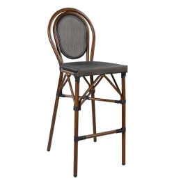 Σκαμπω Αλουμινιου Bamboo Look Καφε Με Textline Hm5059 47x61x115 cm
