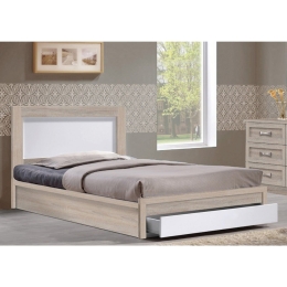 Κρεβατι Melany Hm346 Με 1Συρταρι Sonama-Λευκο 190x90 cm Μονό Μελαμίνη
