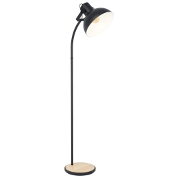 Φωτιστικό Δαπέδου Lubenham 43166 Black-Brown Eglo Μέταλλο,Ξύλο