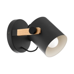 Φωτιστικό Τοίχου - Απλίκα Hornwood 43046 Black-Brown Eglo Μέταλλο,Ξύλο