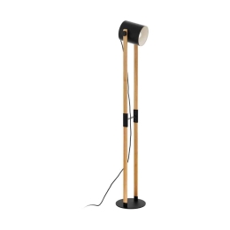 Φωτιστικό Δαπέδου Hornwood 43048 Black-Brown Eglo Μέταλλο,Ξύλο