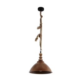 Φωτιστικό Οροφής Κρεμαστό Riddlecombe 33026 Brown Eglo Μέταλλο,Ξύλο