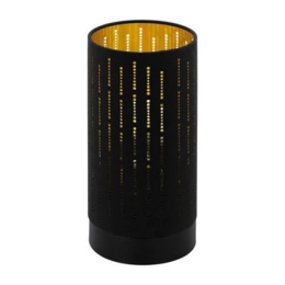 Φωτιστικό Επιτραπέζιο Varillas 98314 Black-Gold Eglo Ατσάλι,Ύφασμα