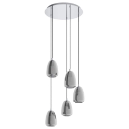 Φωτιστικό Οροφής Κρεμαστό Alobrase 98617 Black-Clear Eglo Μέταλλο,Γυαλί