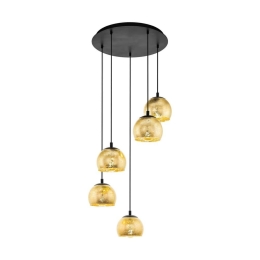 Φωτιστικό Οροφής Κρεμαστό Albaraccin 98526 Gold Eglo Metal, Glass