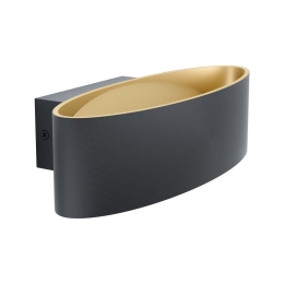 Φωτιστικό Τοίχου - Απλίκα Led Maccacari 98542 Black-Gold Eglo Μέταλλο,Πλαστικό