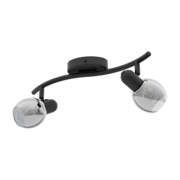 Φωτιστικό Οροφής Spot Pollica 98625 Black-Clear Eglo Μέταλλο,Γυαλί