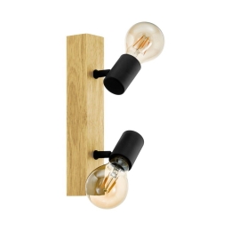 Φωτιστικό Οροφής Spot Townshend 3 98112 Brown-Black Eglo Μέταλλο,Ξύλο