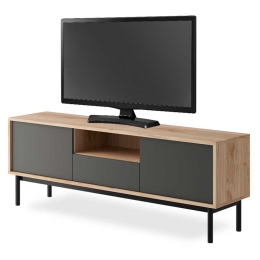 Έπιπλο τηλεόρασης Basic pakoworld φυσικό-ανθρακί 154x39x57εκ