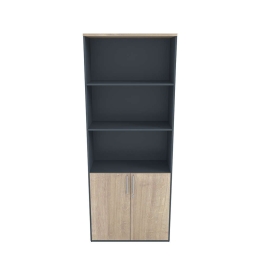 Βιβλιοθήκη 2Πόρτες Block 200 Sonoma-Dark Grey 80x40x200cm 24-0494