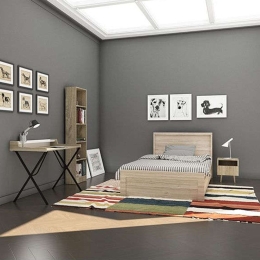 Κρεβάτι Για Στρώμα 90x200cm Amor Eureka Sonoma 209x100x92cm 09-0793 Μονό Μελαμίνη