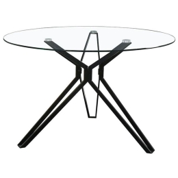 Τραπέζι Noir Black-Clear D110x75cm 02-0325 Μέταλλο,Γυαλί