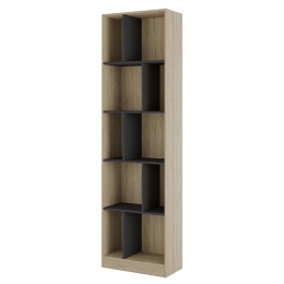 Βιβλιοθήκη Maze 60 24-0583 60x30xH210cm Sonoma - Dark Grey Μελαμίνη