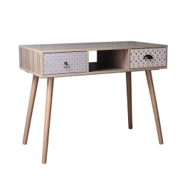 Γραφείο Κονσόλα Mustard Με 2 Συρτάρια 100x50xH78cm Sonoma Με Pattern Μοριοσανίδα, Μελαμίνη
