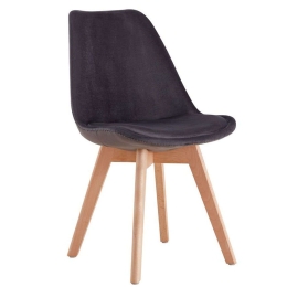 Καρέκλα Thelma 03-0842 48x55x83cm Grey Βελούδο, Ξύλο