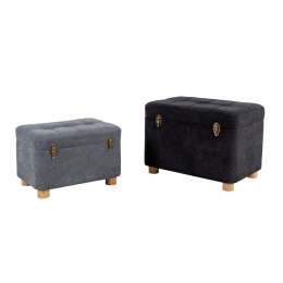Σκαμπό Sandik (Σετ 2τμχ) Anthracite Grey 60-50x40-34xH43-33cm