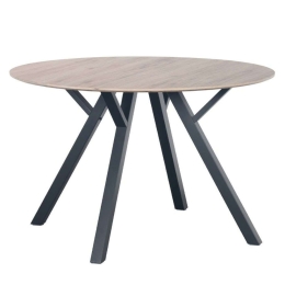 Τραπέζι Τραπεζαρίας Nature 02-0437 Φ120x75cm Oak-Black Mdf,Μέταλλο